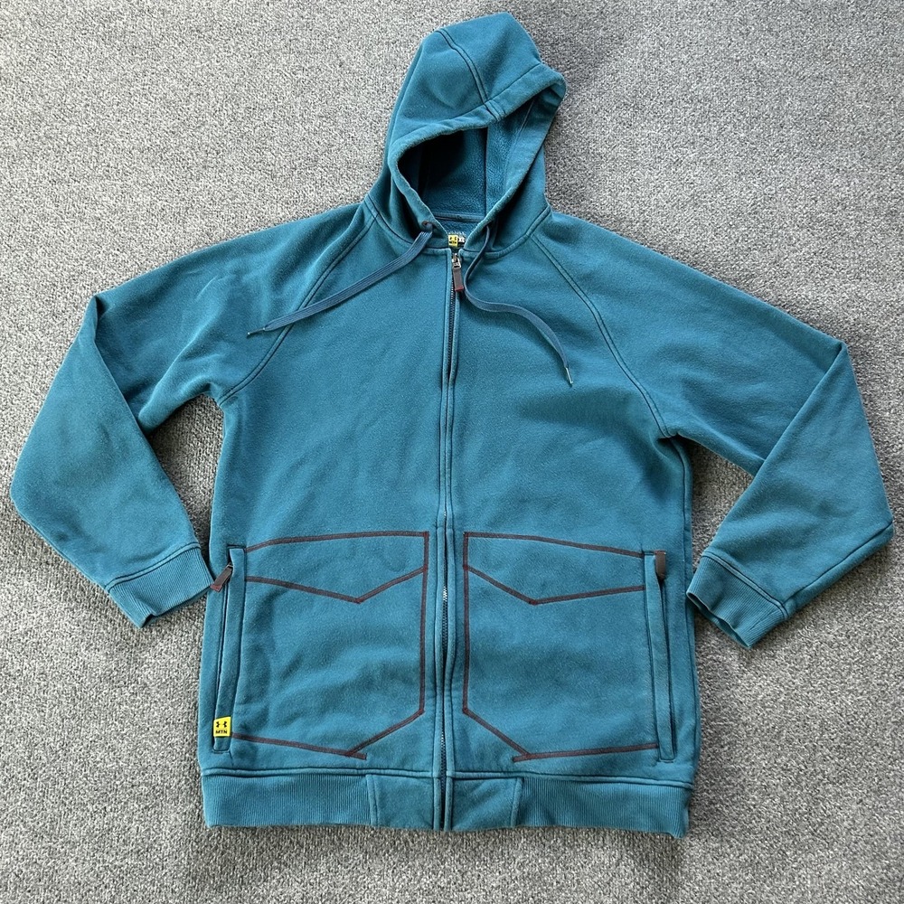 Under Armour Hoodie Mens XL Blue MTN‎ Loose Full Zip Fleece Sweatshirt Jacket